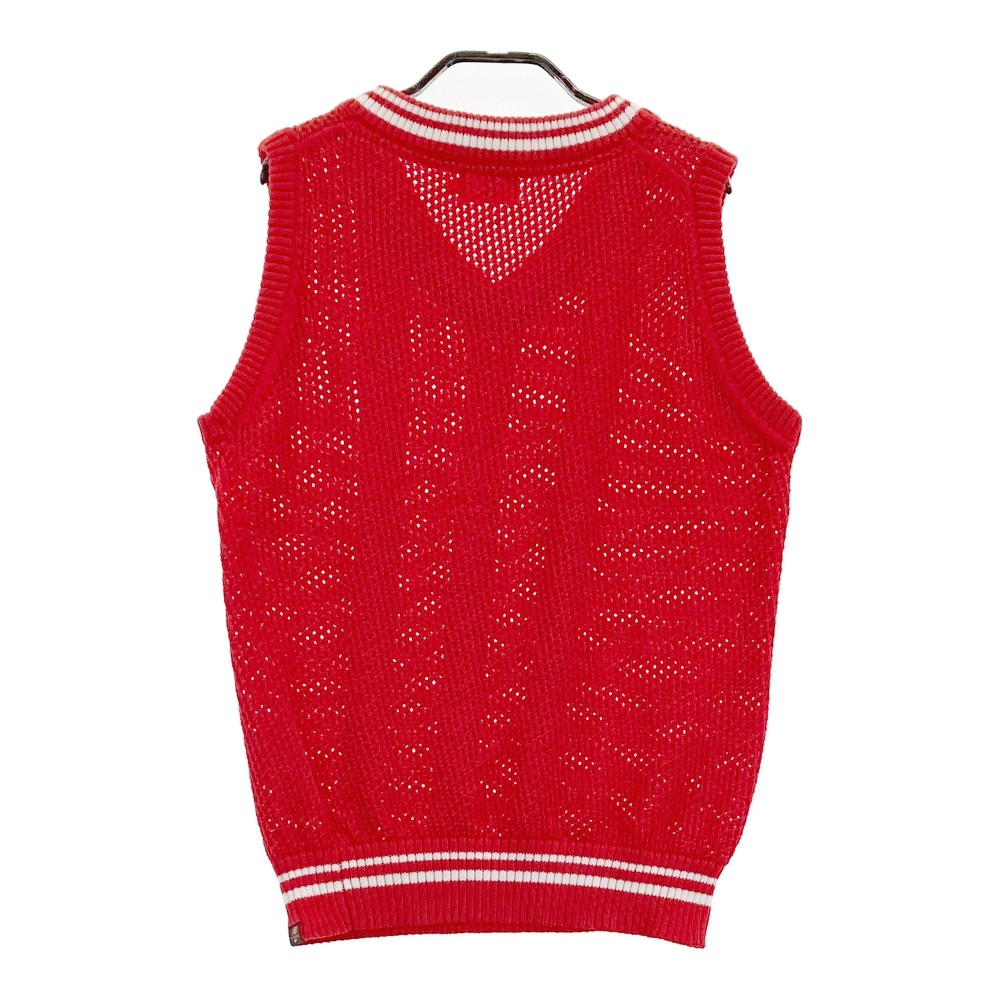 NEW BALANCE ニューバランス Vネック ニットベスト レッド系 2 【中古】ゴルフウェア レディース