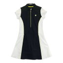 LECOQ GOLF ルコックゴルフ 2023年モデル ハーフジップ 半袖ワンピース ブラック系 S 【中古】ゴルフウェア レディース