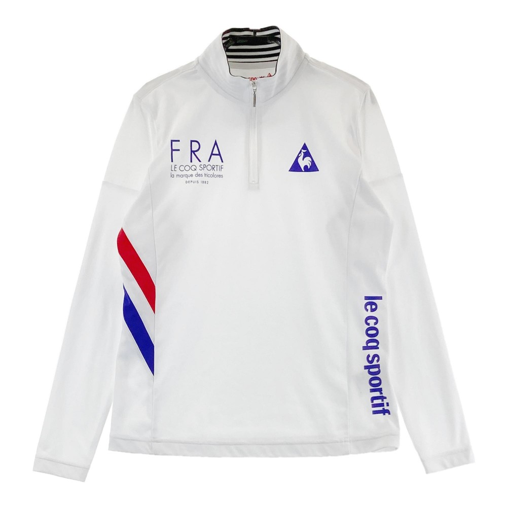 LECOQ GOLF ルコックゴルフ ハーフジップ 長袖Tシャツ ホワイト系 M 【中古】ゴルフウェア レディース