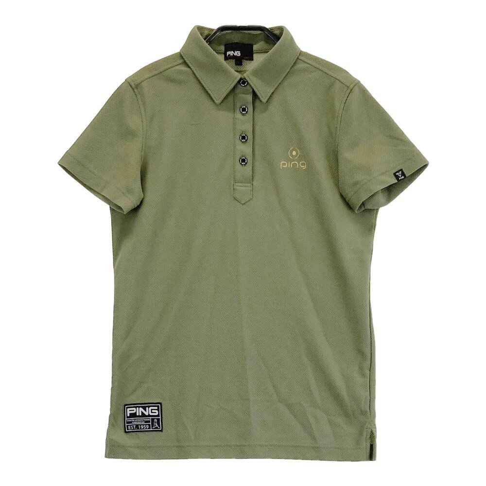 PING ピン 2024年モデル 半袖ポロシャツ カーキ系 S 【中古】ゴルフウェア レディース