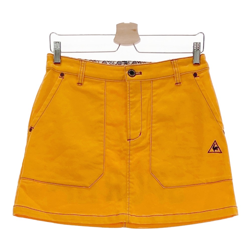 LECOQ GOLF ルコックゴルフ ストレッチスカート ロゴ刺繍 イエロー系 11 【中古】ゴルフウェア レディ..