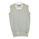 MARK&LONA マークアンドロナ ニットベスト ラメ スカル柄 シルバー系 38 【中古】ゴルフウェア レディース