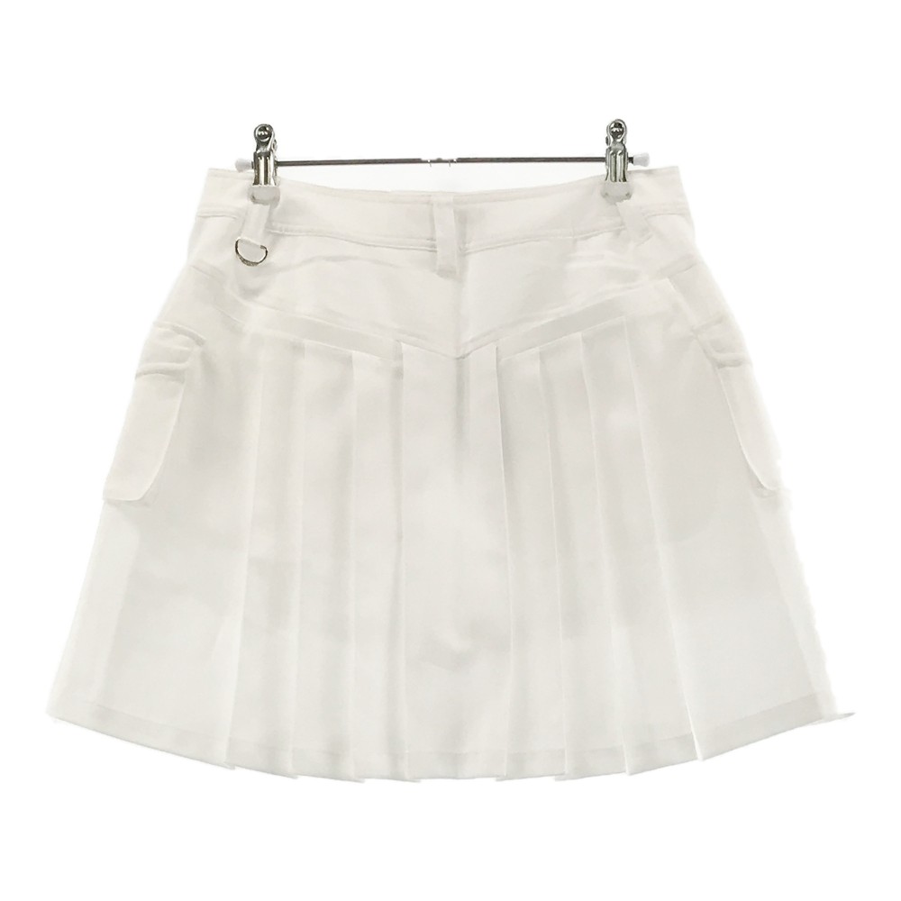 M.U SPORTS エムユースポーツ プリーツスカート ホワイト系 40 【中古】ゴルフウェア レディース