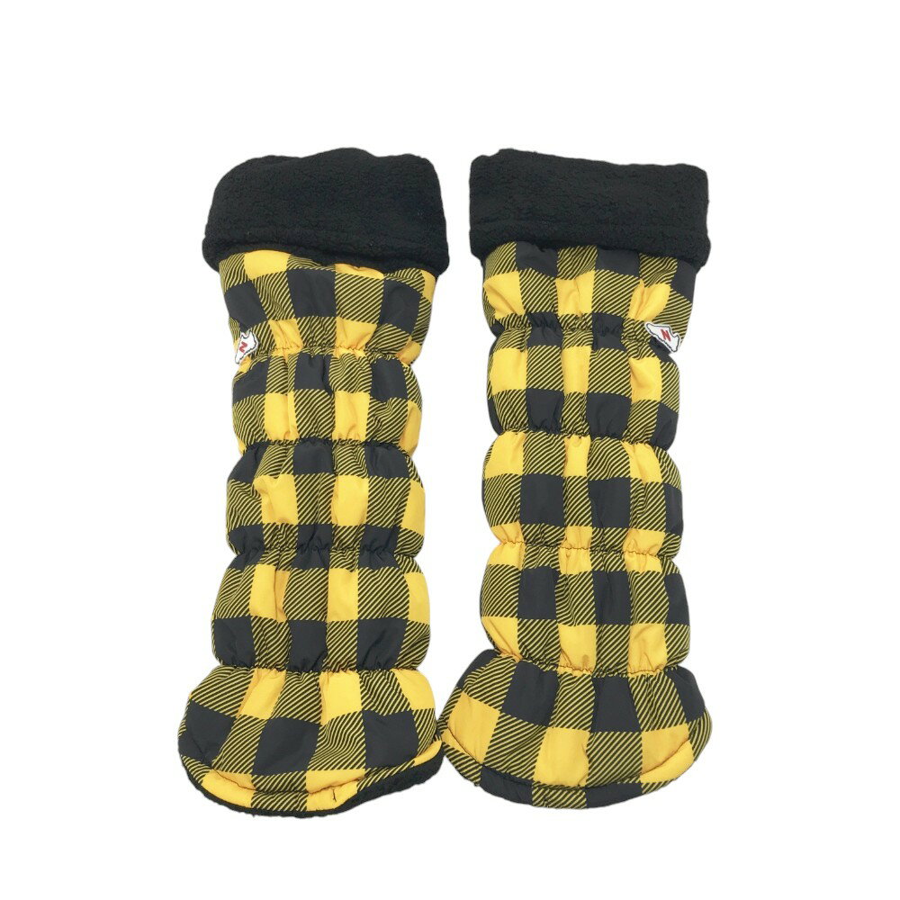 NEW BALANCE ニューバランス リバーシブル レッグウォーマー ボア チェック柄 イエロー系 【中古】ゴルフウェア
