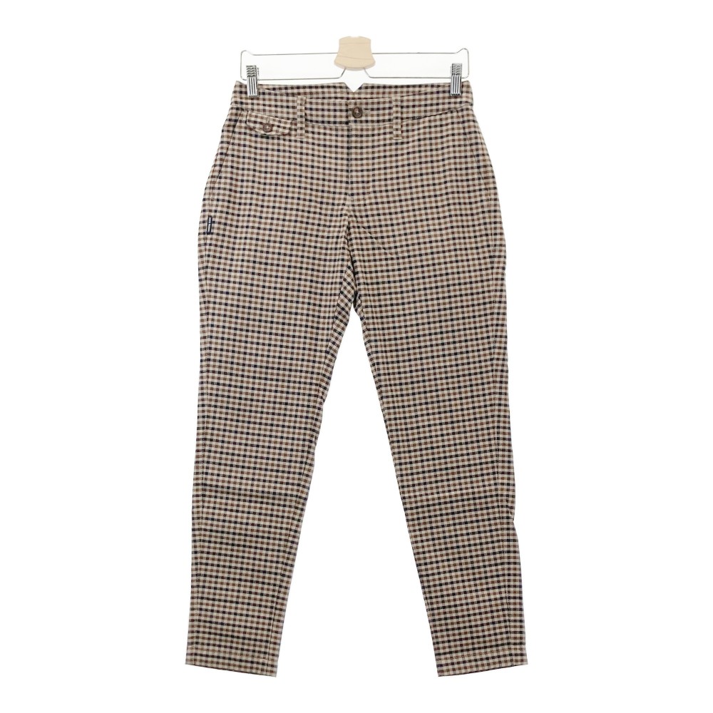 JACK BUNNY ジャックバニー ストレッチパンツ チェック柄 ベージュ系 1 【中古】ゴルフウェア レディース