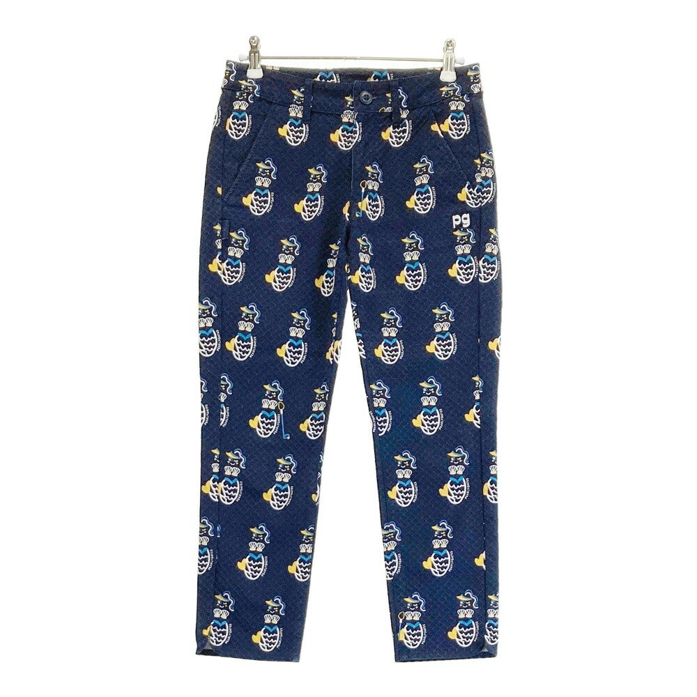 PEARLY GATES パーリーゲイツ ストレッチパンツ マーメイド柄 ネイビー系 00 【中古】ゴルフウェア レディース