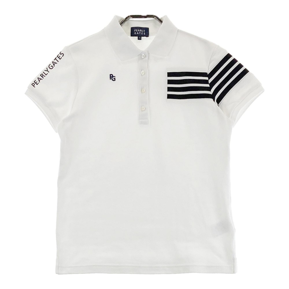 PEARLY GATES パーリーゲイツ 2023年モデル 半袖ポロシャツ ホワイト系 1 【中古】ゴルフウェア レディース