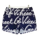 VIVA HEART ビバハート ストレッチ ショートパンツ 総柄 ネイビー系 40 【中古】ゴルフウェア レディース