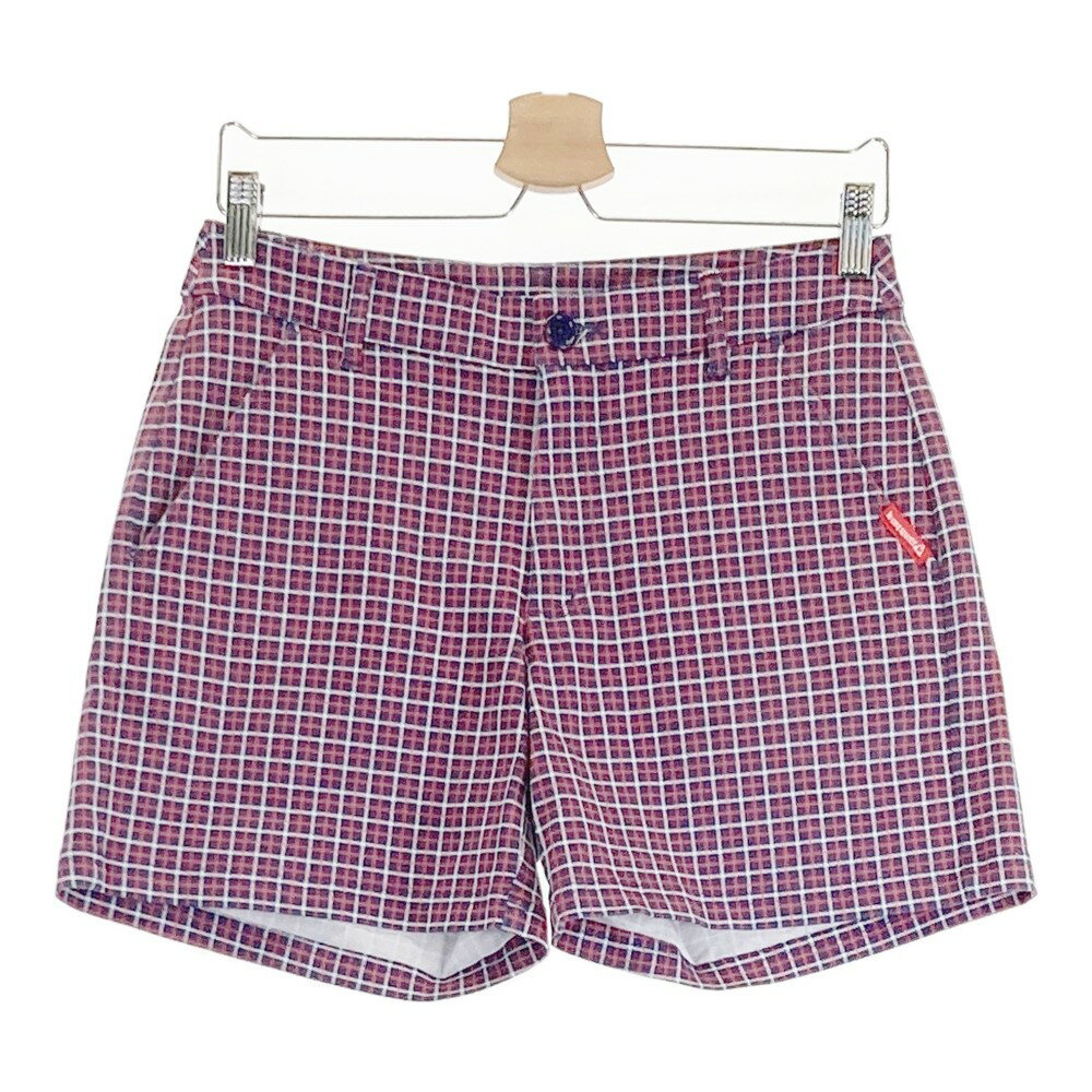 LECOQ GOLF ルコックゴルフ ラップスカート付き ショートパンツ チェック柄 ネイビー系 11 【中古】ゴルフウェア レディース