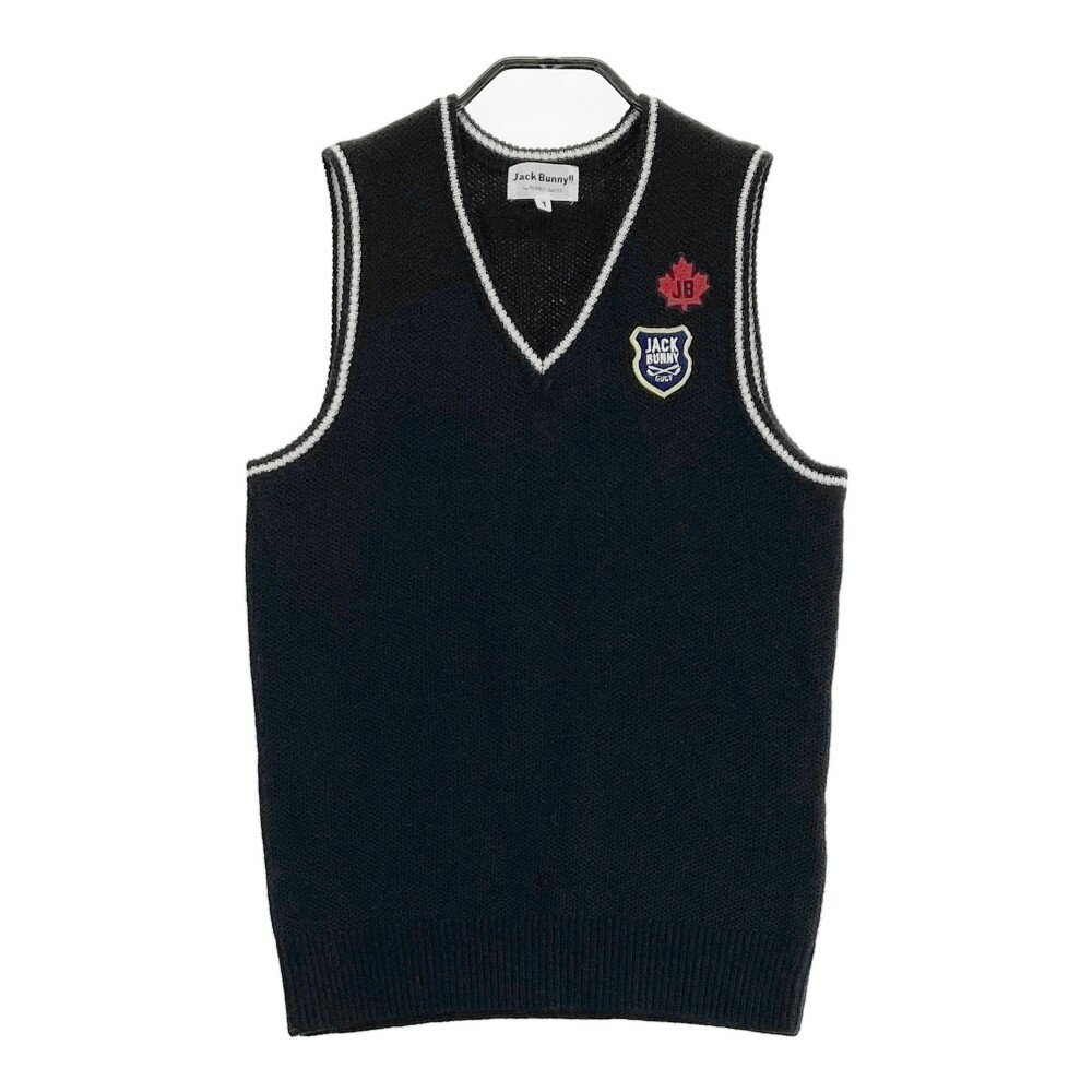JACK BUNNY ジャックバニー ニット ベスト ブラック系 1 【中古】ゴルフウェア レディース