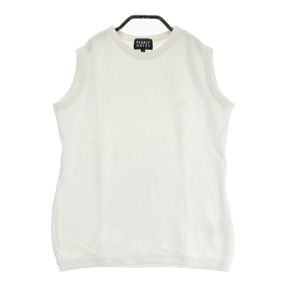 PEARLY GATES パーリーゲイツ ニットベスト ホワイト系 1 【中古】ゴルフウェア レディース