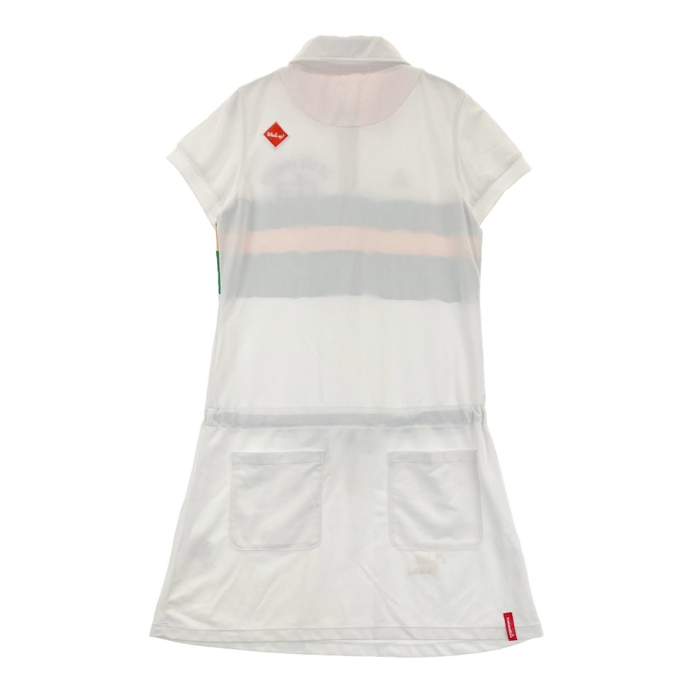 LECOQ GOLF ルコックゴルフ 半袖ポロワンピース ホワイト系 M 【中古】ゴルフウェア レディース