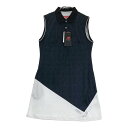 NEW BALANCE ニューバランス 2022年モデル ノースリーブ ワンピース ロゴ柄 ブラック系 2 【中古】ゴルフウェア レディース