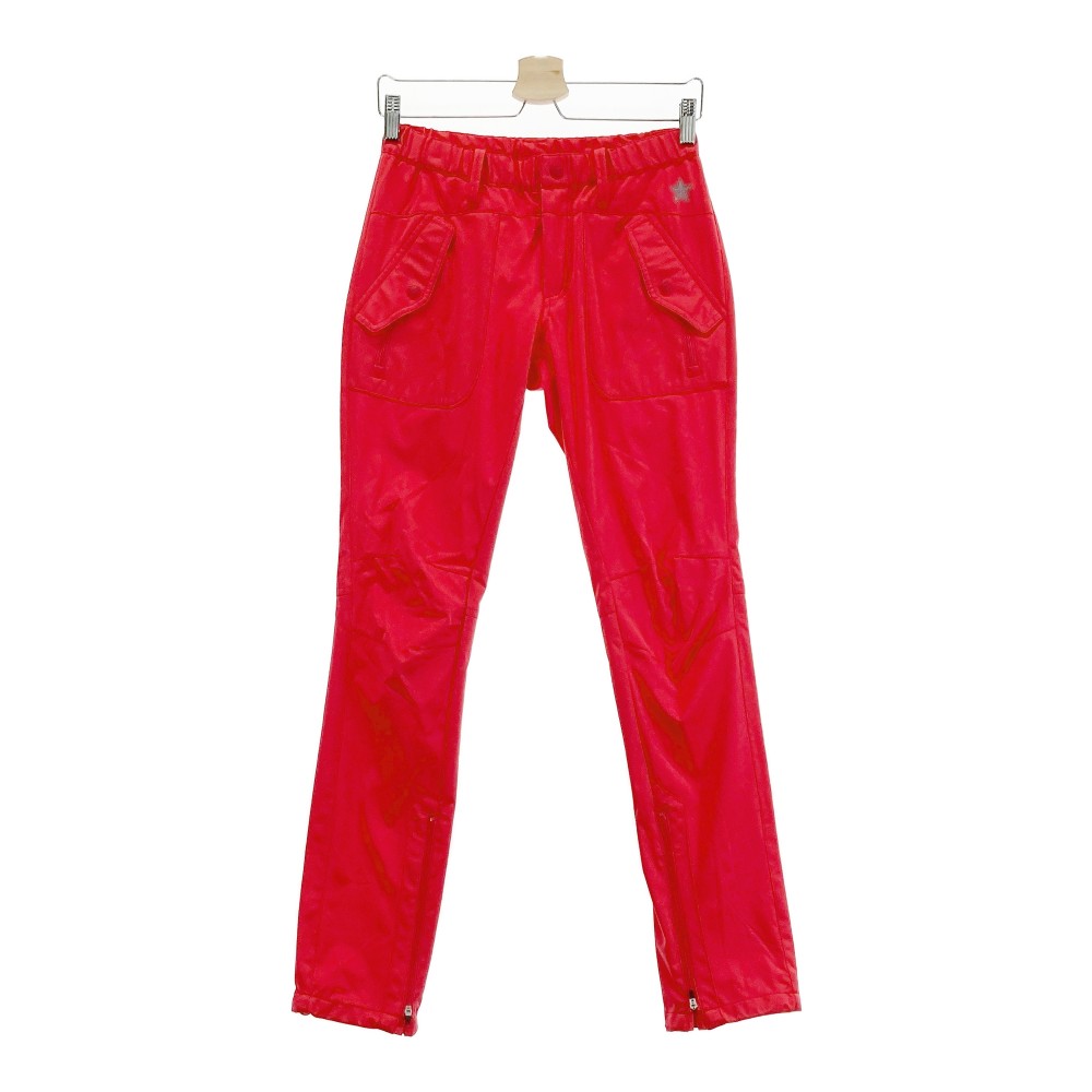 PEARLY GATES パーリーゲイツ ロングパンツ レッド系 0 【中古】ゴルフウェア レディース