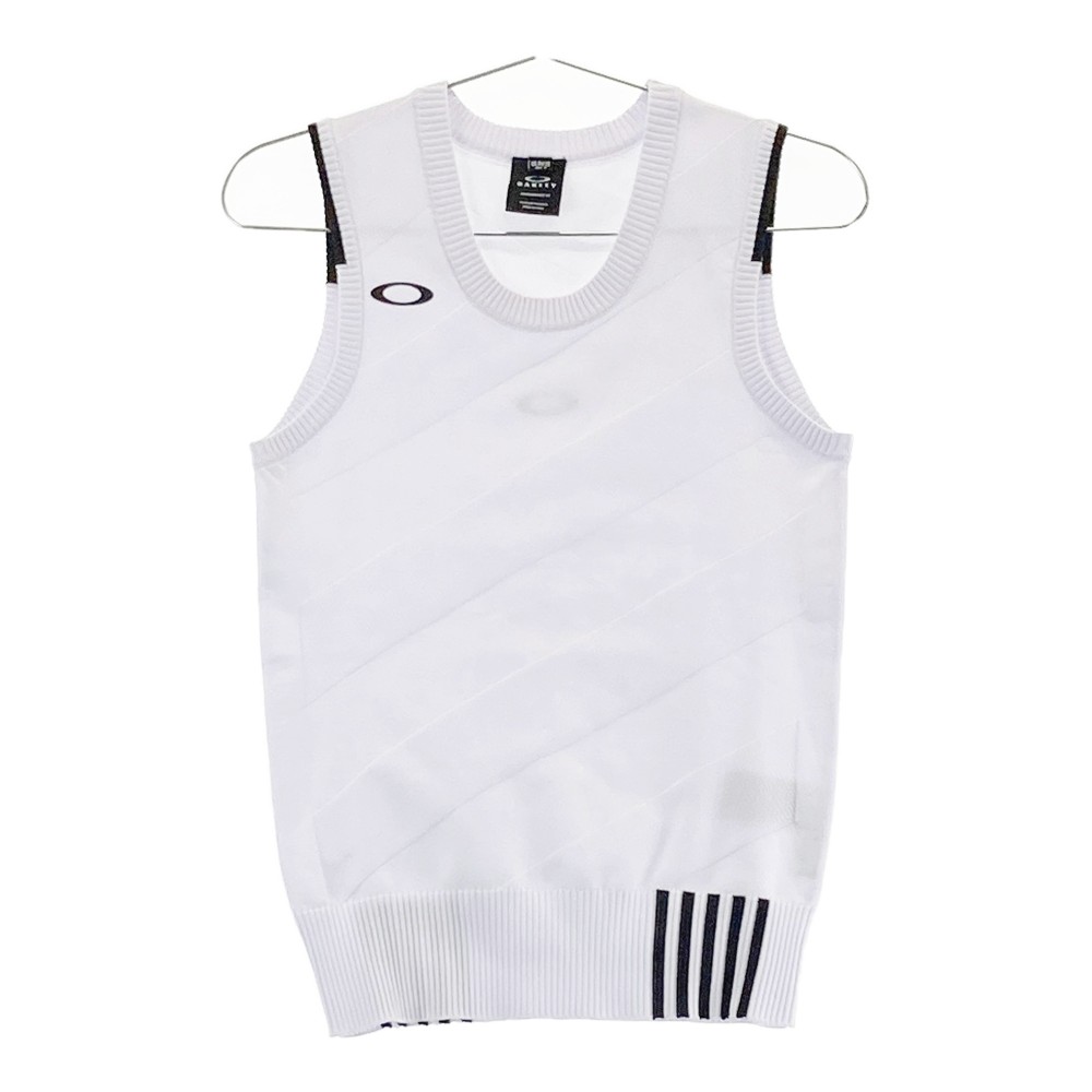 OAKLEY オークリー FOA500550 2023年モデル ニット ベスト スカル ホワイト系 S 【中古】ゴルフウェア ..