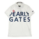 PEARLY GATES パーリーゲイツ 半袖ポロシャツ ロゴ ホワイト系 0 【中古】ゴルフウェア レディース