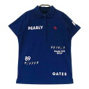PEARLY GATES パーリーゲイツ 2022年 半袖ポロシャツ カノコ生地 ネイビー系 1 【中古】ゴルフウェア レディース