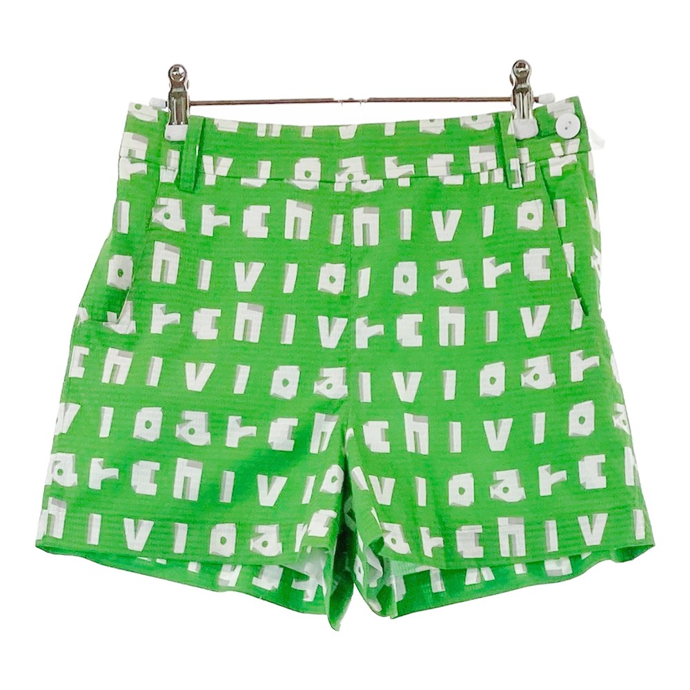 ARCHIVIO アルチビオ ショートパンツ ロゴ 総柄 グリーン系 36 【中古】ゴルフウェア レディース
