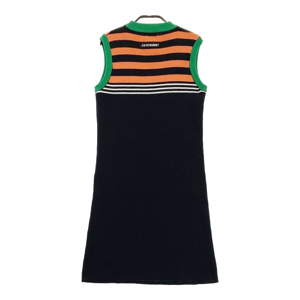 JACK BUNNY ジャックバニー ハイネック ノースリーブ ニットワンピース ブラック系 1 【中古】ゴルフウェア レディース