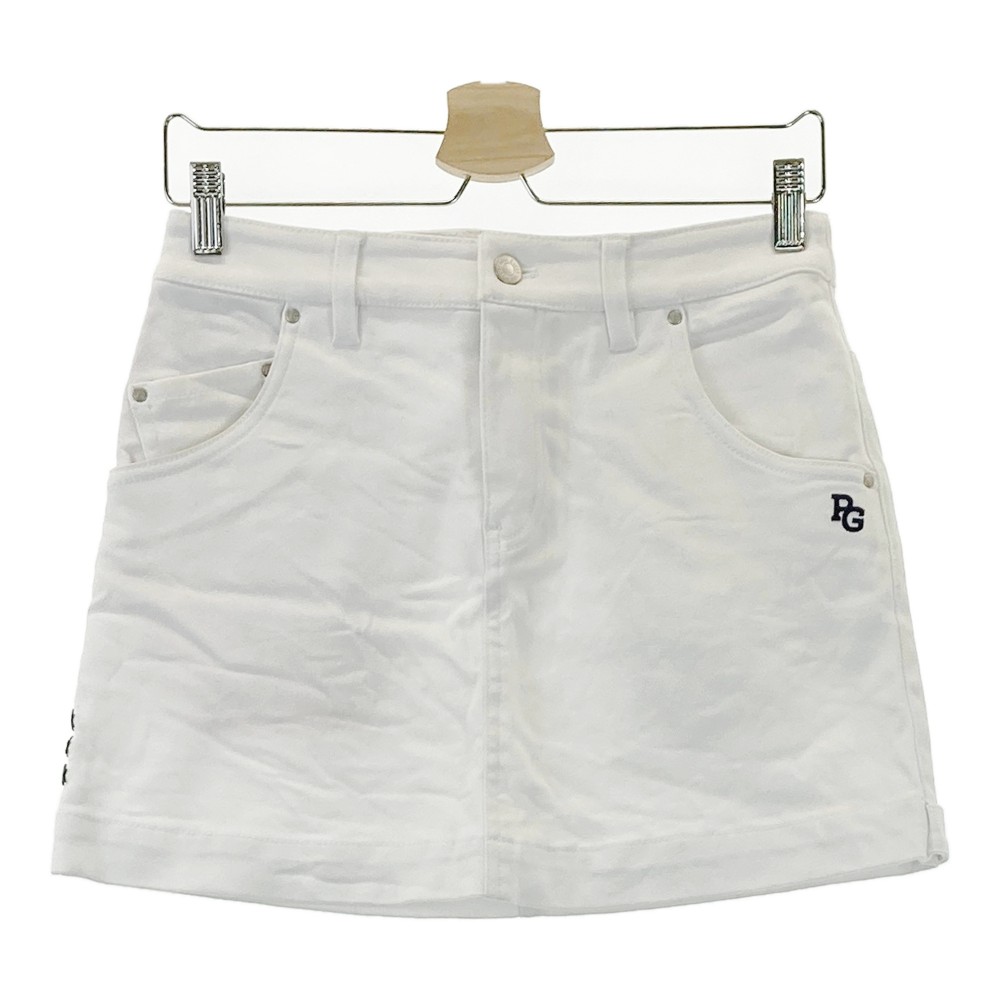 PEARLY GATES パーリーゲイツ ストレッチスカート 星条旗ワッペン ホワイト系 0 【中古】ゴルフウェア ..
