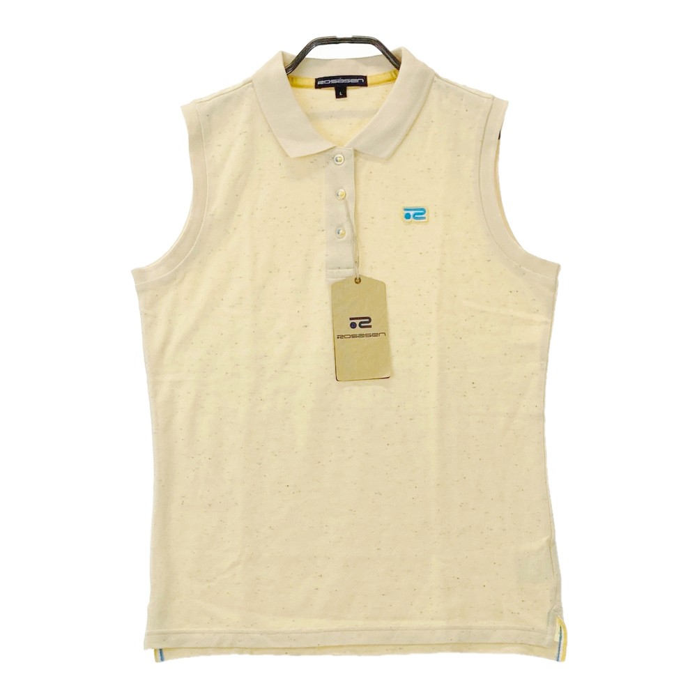 ROSASEN ロサーセン ノースリーブポロシャツ イエロー系 L 【中古】ゴルフウェア レディース