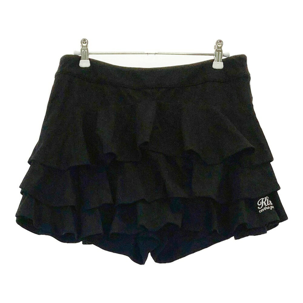 KISS ON THE GREEN キスオンザグリーン キュロットパンツ フリル ブラック系 3 【中古】ゴルフウェア レディース