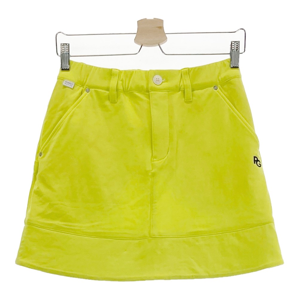 PEARLY GATES パーリーゲイツ 2022年モデル ストレッチ スウェットスカート ニコちゃん イエロー系 0 【中古】ゴルフウェア レディース