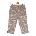 MUNSING WEAR マンシングウェア クロップドパンツ ボタニカル柄 ピンク系 9 【中古】ゴルフウェア レディース