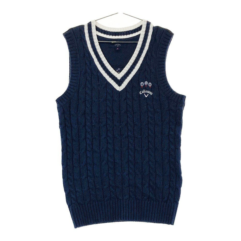 CALLAWAY キャロウェイ Vネック ニットベスト ネイビー系 M 【中古】ゴルフウェア レディース