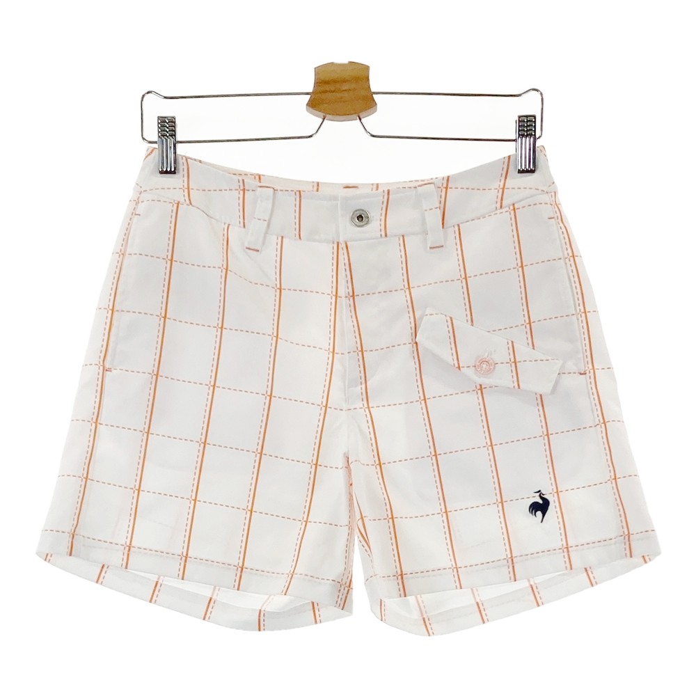 LECOQ GOLF ルコックゴルフ 2022年モデル ショートパンツ チェック柄 ホワイト系 9 【中古】ゴルフウェア レディース