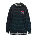 FILA GOLF フィラゴルフ ハイネック ニットセーター ボーダー柄 グレー系 L 【中古】ゴルフウェア レディース