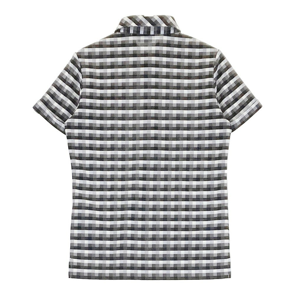 KAPPA GOLF カッパゴルフ 半袖ポロシャツ ボタンダウン ブロックチェック グレー系 S 【中古】ゴルフウェア レディース