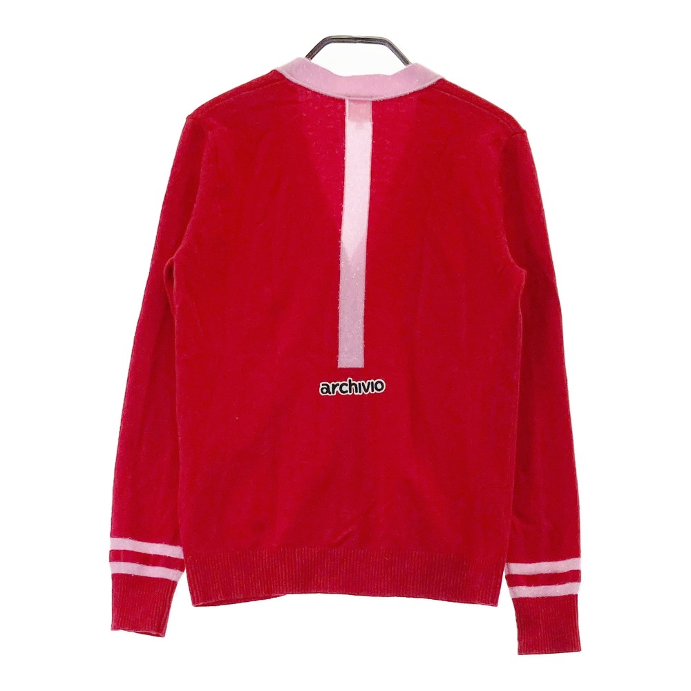 ARCHIVIO アルチビオ ニット カーディガン レッド系 36 【中古】ゴルフウェア レディース