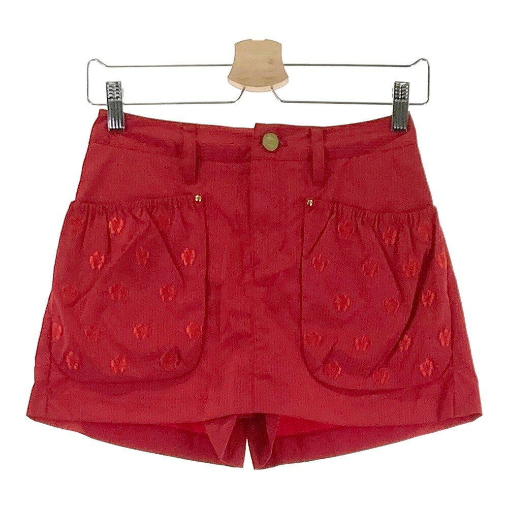 DANCE WITH DRAGON ダンスウィズドラゴン キュロットスカート チェック柄 レッド系 1 【中古】ゴルフウ..