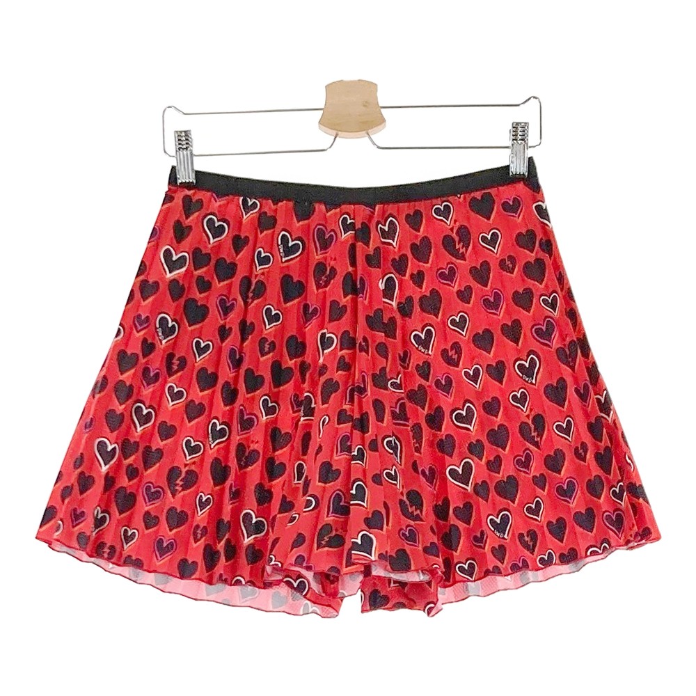 DANCE WITH DRAGON ダンスウィズドラゴン D2-466322 プリーツショートパンツ ハート柄 レッド系 2 【中..