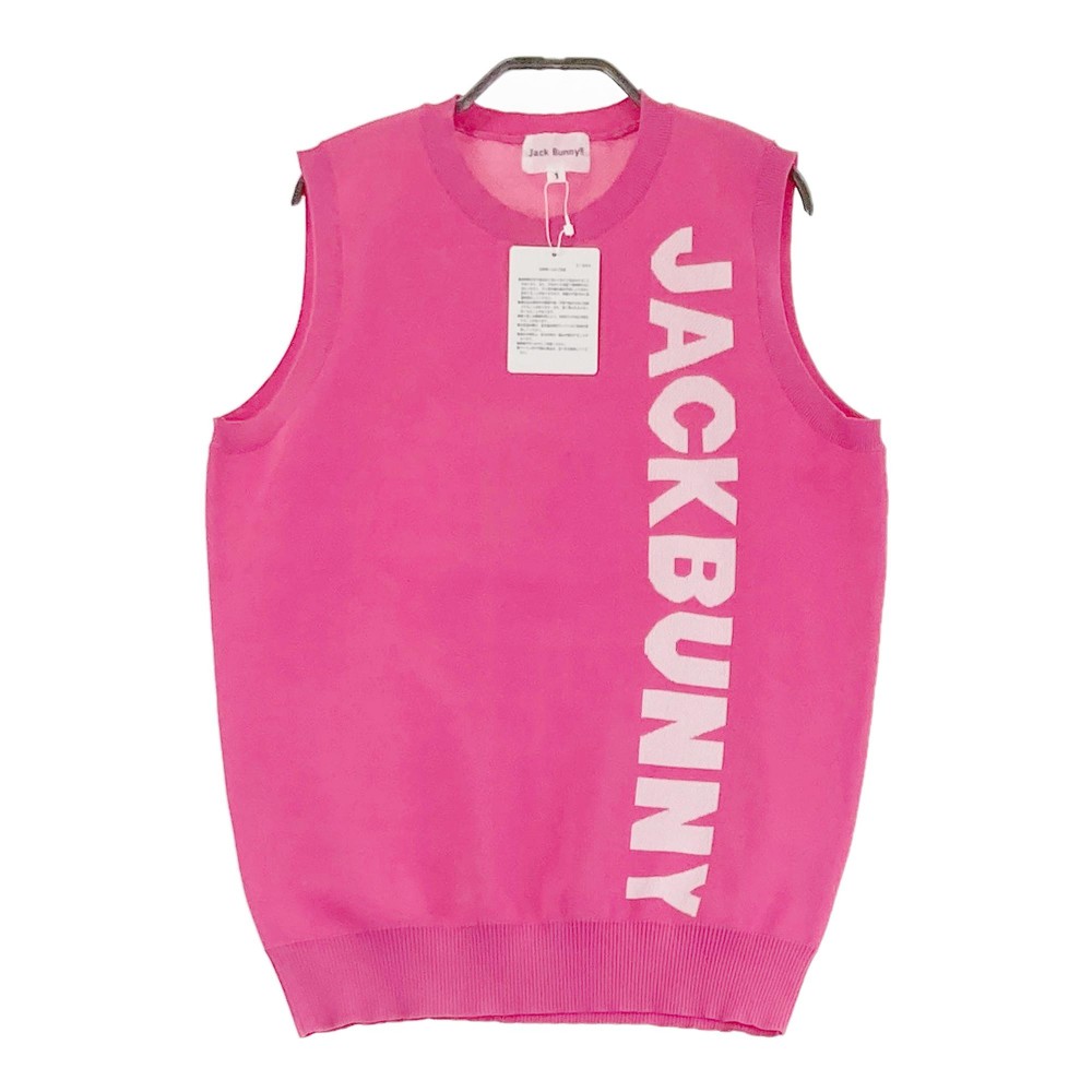 JACK BUNNY ジャックバニー ニットベスト ピンク系 1 【中古】ゴルフウェア レディース