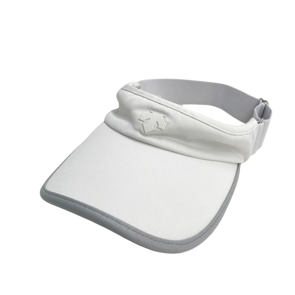 DESCENTE GOLF デサントゴルフ サンバイザー ゴムベルト ホワイト系 F(55-57) 【中古】ゴルフウェア