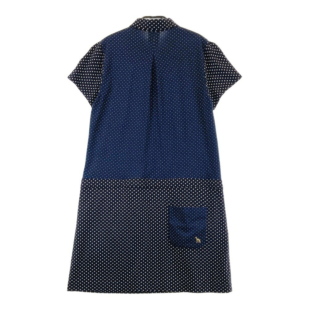 ADABAT アダバット 半袖ワンピース ドット柄 ブラック系 38 【中古】ゴルフウェア レディース