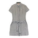 PUMA GOLF プーマゴルフ 半袖ワンピース ボーダー柄 ホワイト系 M 【中古】ゴルフウェア レディース