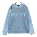 DANCE WITH DRAGON ダンスウィズドラゴン 切替 ニットセーター ブルー系 3 【中古】ゴルフウェア レディース