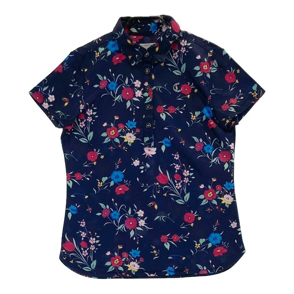 CALLAWAY SELECT キャロウェイ セレクト 半袖ポロシャツ 花柄 ネイビー系 M 【中古】ゴルフウェア レディース