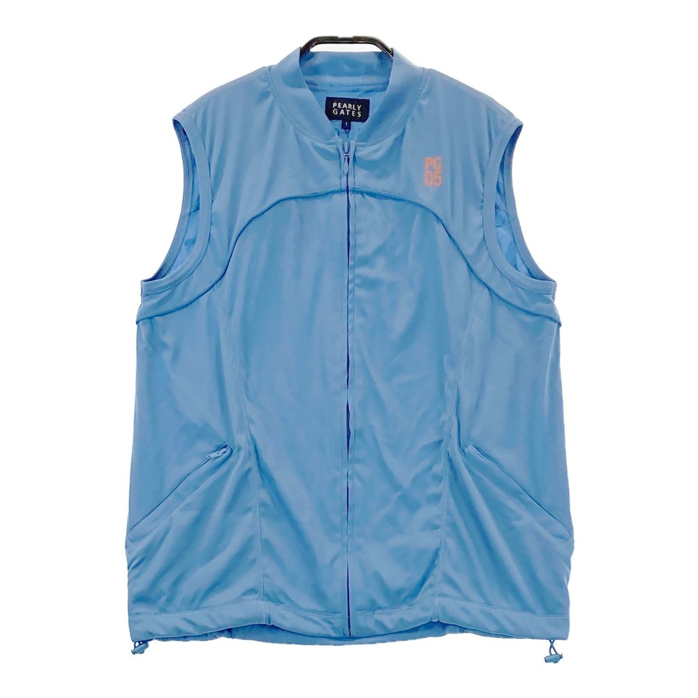 PEARLY GATES パーリーゲイツ 裏メッシュ ジップ ベスト ブルー系 1 【中古】ゴルフウェア レディース