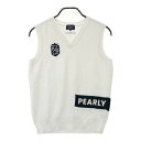 PEARLY GATES パーリーゲイツ Vネックニットベスト ホワイト系 0 【中古】ゴルフウェア レディース