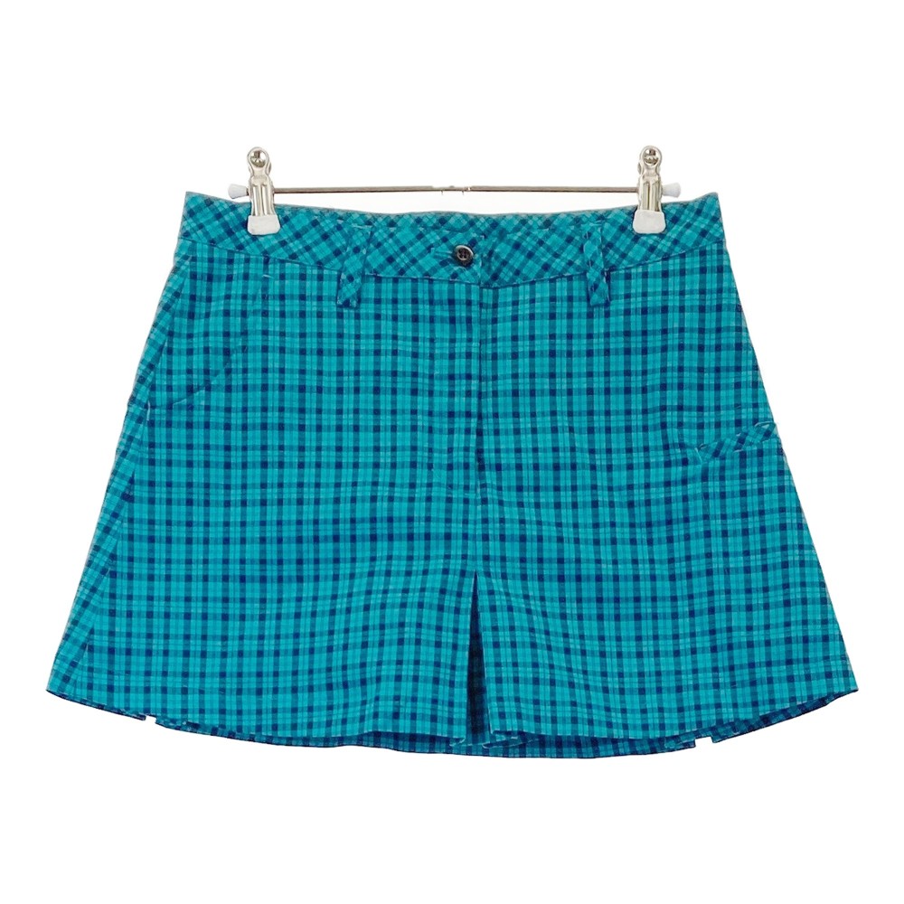 FIDRA フィドラ インナー付スカート チェック柄 ブルー系 S 【中古】ゴルフウェア レディース