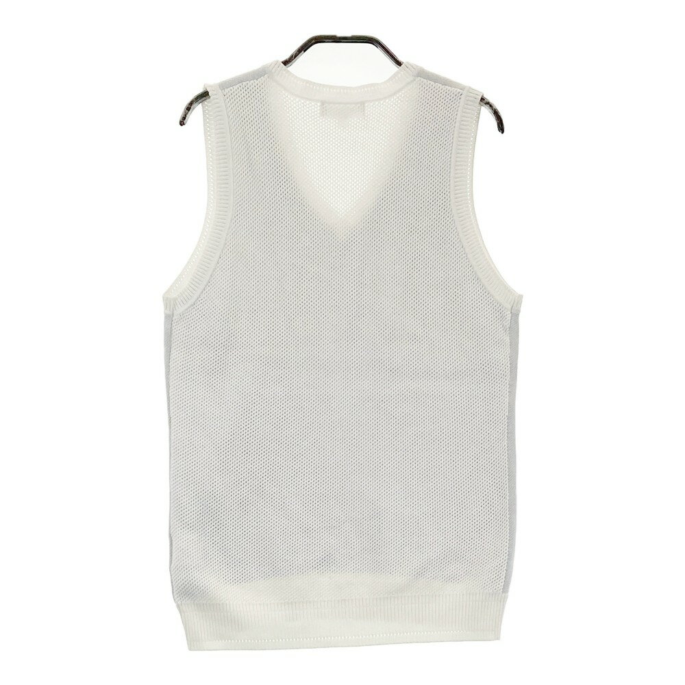 CALLAWAY キャロウェイ ; Vネックニットベスト ブドウ柄 ホワイト系 L 【中古】ゴルフウェア レディース