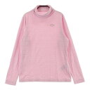 CALLAWAY キャロウェイ タートルネック ニットセーター ボーダー柄 ピンク系 L 【中古】ゴルフウェア レディース