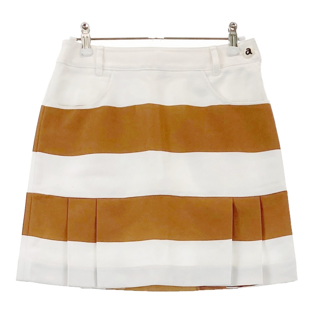 ARCHIVIO アルチビオ 裏地付きスカート ボーダー柄 ホワイト系 36 【中古】ゴルフウェア レディース