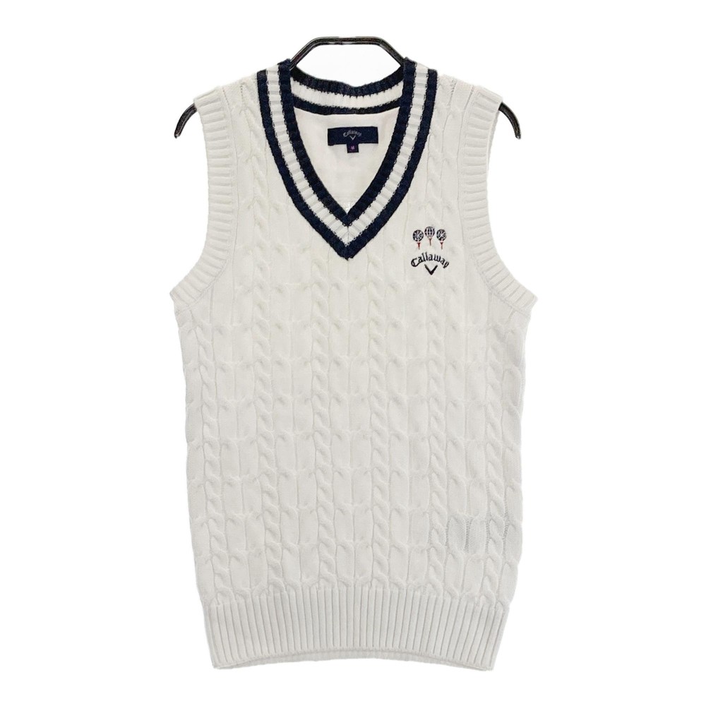 CALLAWAY キャロウェイ ニットベスト ホワイト系 M 【中古】ゴルフウェア レディース
