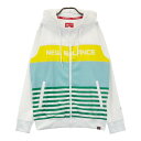 NEW BALANCE GOLF ニューバランス フード付 ジップジャケット ボーダー柄 ホワイト系 1 【中古】ゴルフウェア レディース