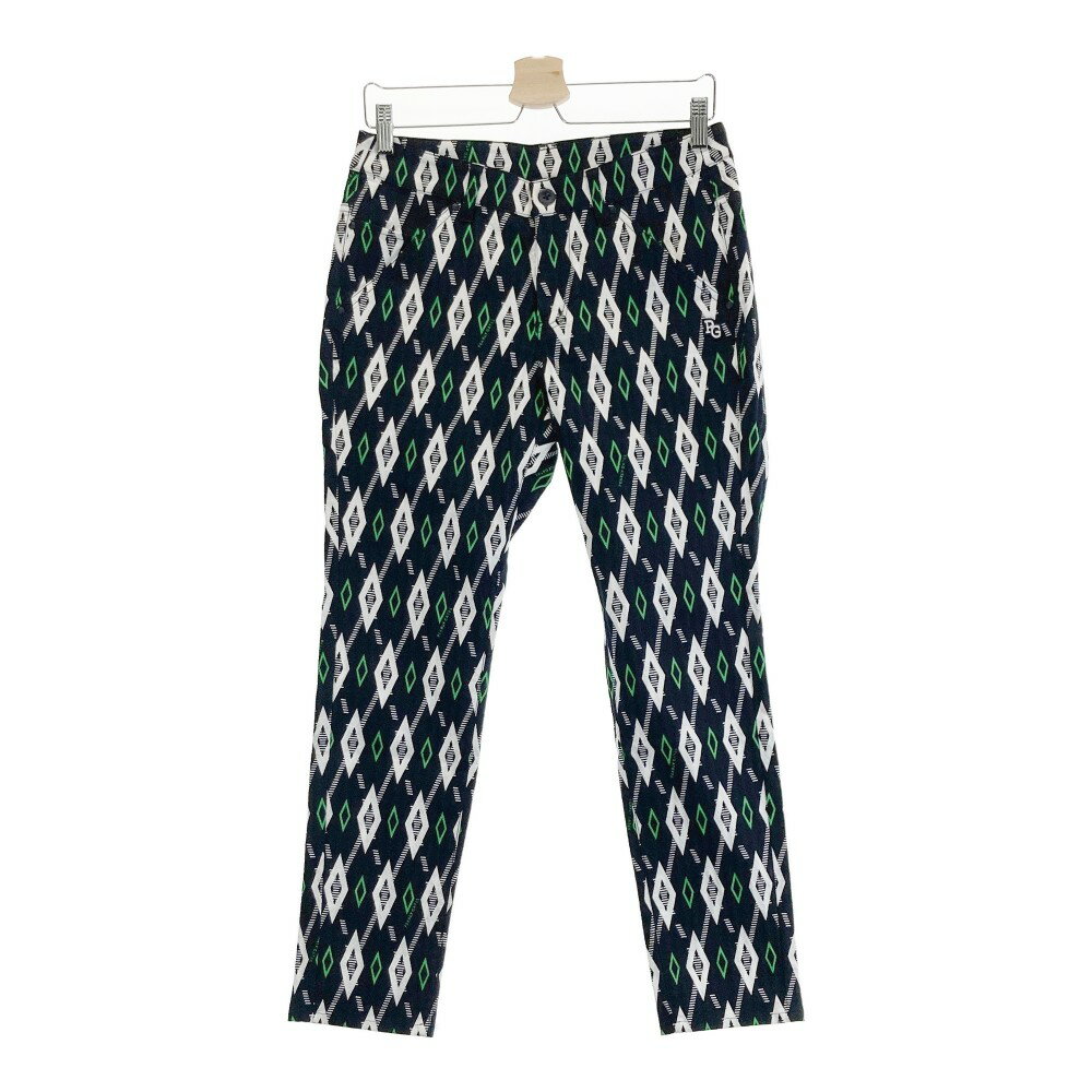 PEARLY GATES パーリーゲイツ 2023年モデル ストレッチパンツ 総柄 ネイビー系 2 【中古】ゴルフウェア レディース